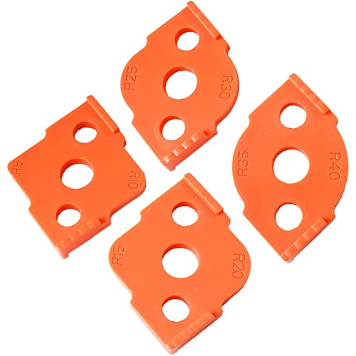 4 Stück Frässchablonen für Oberfräse, Radius Jig Router Templates Corner Routing Templates für Handkantentrimmer, Graviermaschine, Holzbearbeitungswerkzeug(R5 R10 R15 R20 R25 R30 R35 R40) von Mount Kumgang