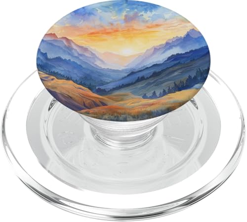 Aquarell Berge Landschaft PopSockets PopGrip für MagSafe von Mountain Landscapes Forest