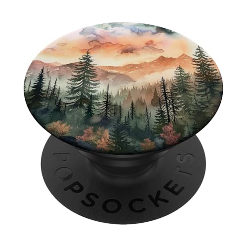 Berg & Kiefer Aquarell Landschaft PopSockets Klebender PopGrip Berg & Kiefer Aquarell Landschaft PopSockets Klebender PopGrip von Mountain Landscapes Forest