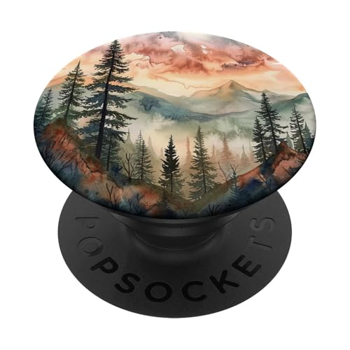 Berg & Kiefer Aquarell Landschaft PopSockets Klebender PopGrip Berg & Kiefer Aquarell Landschaft PopSockets Klebender PopGrip von Mountain Landscapes Forest