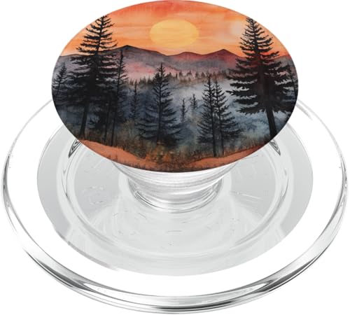 Berg & Kiefer Aquarell Landschaft PopSockets PopGrip für MagSafe von Mountain Landscapes Forest