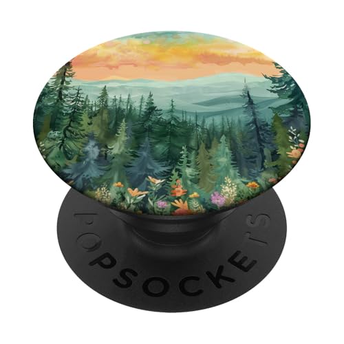 Berge Wildnis Wald Wandern Kiefer Natur PopSockets Klebender PopGrip von Mountain Landscapes Forest