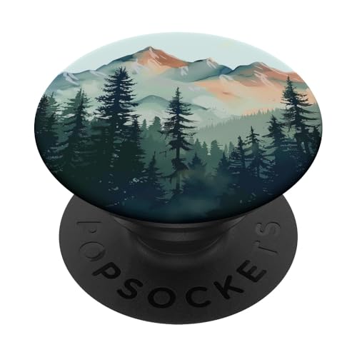 Berge Wildnis Wald Wandern Kiefer Natur PopSockets Klebender PopGrip von Mountain Landscapes Forest