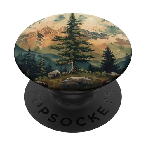Berge Wildnis Wald Wandern Kiefer Natur PopSockets Klebender PopGrip von Mountain Landscapes Forest