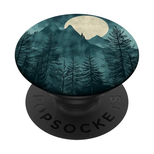 Berghimmel Nacht Mond und Sternenlandschaft PopSockets Klebender PopGrip von Mountain Landscapes Forest