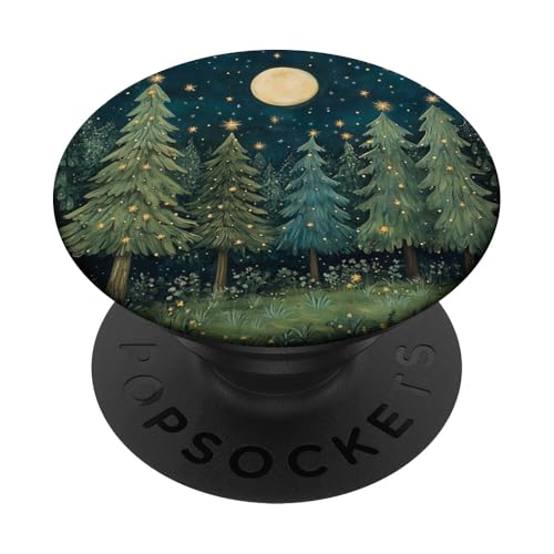 Berghimmel Nacht Mond und Sternenlandschaft PopSockets Klebender PopGrip von Mountain Landscapes Forest