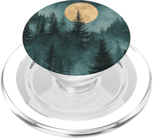 Berghimmel Nacht Mond und Sternenlandschaft PopSockets PopGrip für MagSafe von Mountain Landscapes Forest