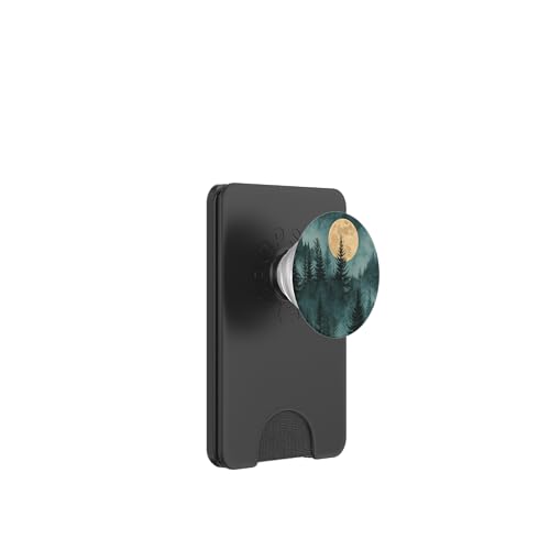 Berghimmel Nacht Mond und Sternenlandschaft PopSockets PopWallet für MagSafe von Mountain Landscapes Forest