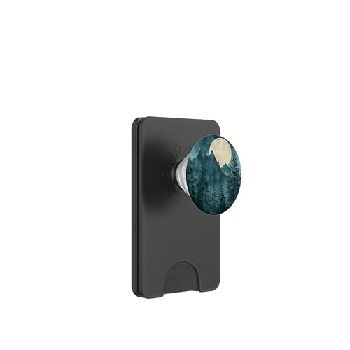 Berghimmel Nacht Mond und Sternenlandschaft PopSockets PopWallet für MagSafe von Mountain Landscapes Forest