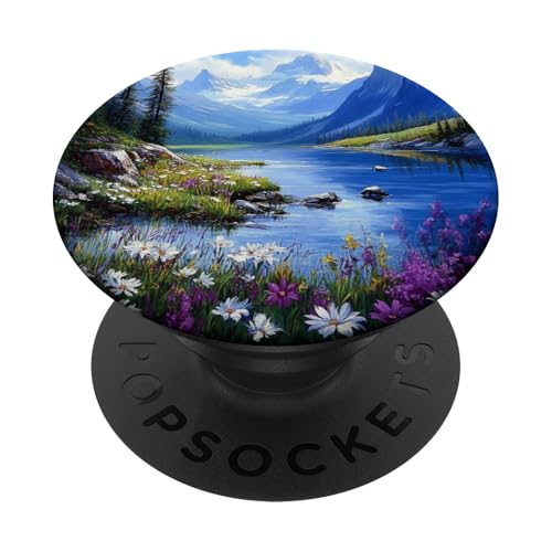 Bergkiefer Landschaft See Sonnenuntergang Szene PopSockets Klebender PopGrip von Mountain Landscapes Forest