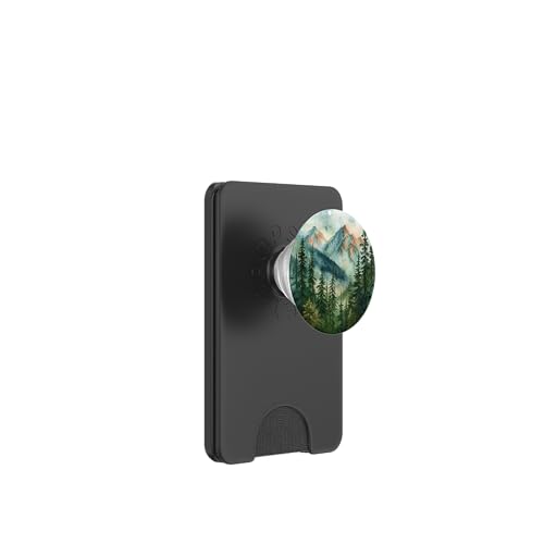 Berglandschaft PopSockets PopWallet für MagSafe von Mountain Landscapes Forest