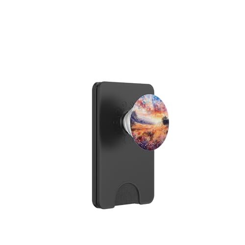 Buntes Blumenfeld Natur Landschaft Aquarell PopSockets PopWallet für MagSafe von Mountain Landscapes Forest
