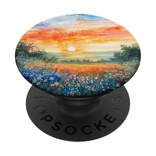 Buntes Blumenfeld Naturlandschaft PopSockets Klebender PopGrip von Mountain Landscapes Forest