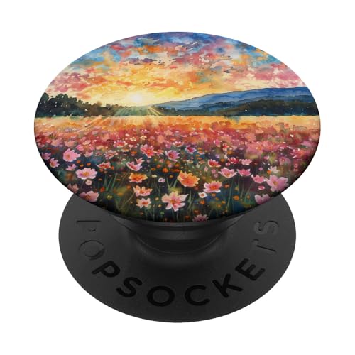 Buntes Blumenfeld Naturlandschaft PopSockets Klebender PopGrip von Mountain Landscapes Forest