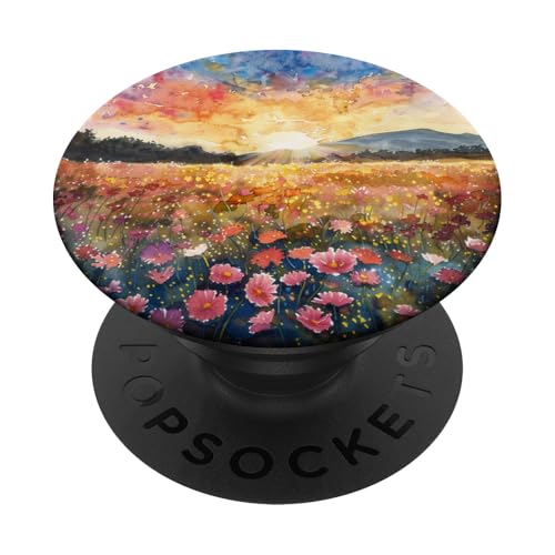 Buntes Blumenfeld Naturlandschaft PopSockets Klebender PopGrip von Mountain Landscapes Forest