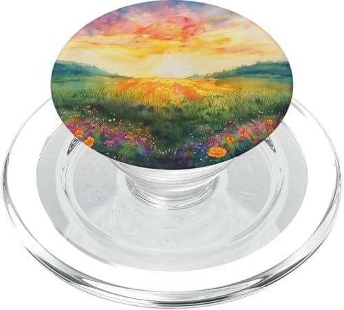 Buntes Blumenfeld Naturlandschaft PopSockets PopGrip für MagSafe von Mountain Landscapes Forest