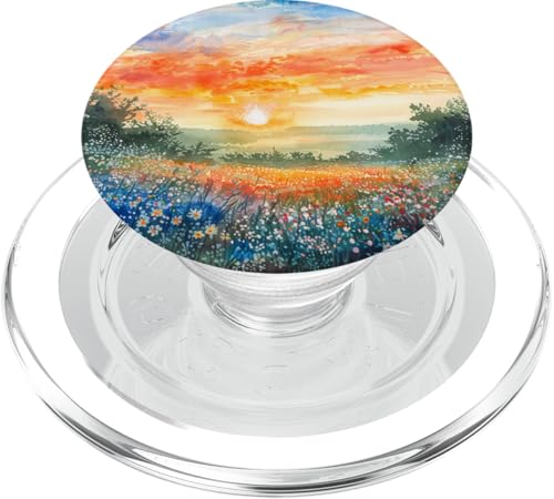 Buntes Blumenfeld Naturlandschaft PopSockets PopGrip für MagSafe von Mountain Landscapes Forest