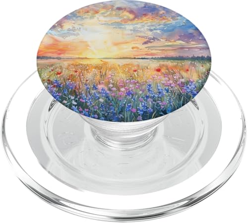 Buntes Blumenfeld Naturlandschaft PopSockets PopGrip für MagSafe von Mountain Landscapes Forest