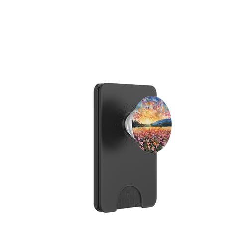 Buntes Blumenfeld Naturlandschaft PopSockets PopWallet für MagSafe von Mountain Landscapes Forest