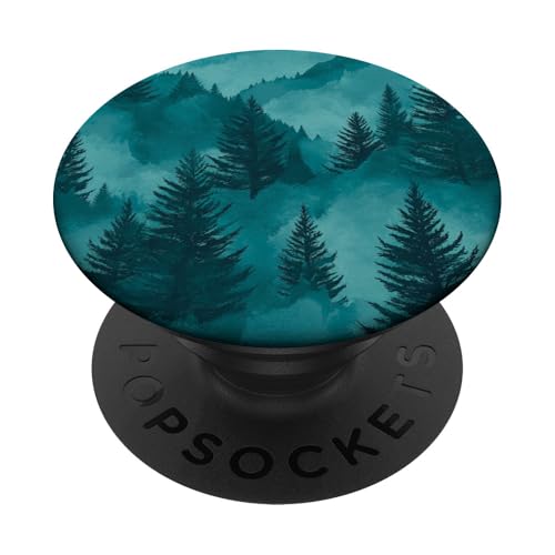 Kiefer Bergszene Blaugrün Wald Muster PopSockets Klebender PopGrip Kiefer Bergszene Blaugrün Wald Muster PopSockets Klebender PopGrip von Mountain Landscapes Forest