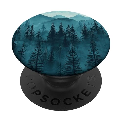 Kiefer Bergszene Blaugrün Wald Muster PopSockets Klebender PopGrip Kiefer Bergszene Blaugrün Wald Muster PopSockets Klebender PopGrip von Mountain Landscapes Forest