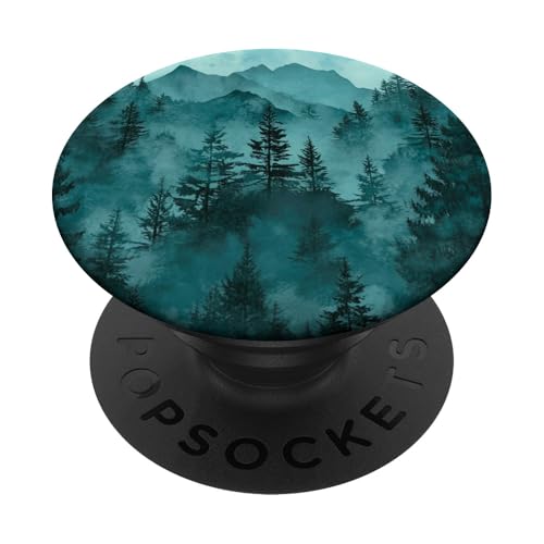 Kiefer Bergszene Blaugrün Wald Muster PopSockets Klebender PopGrip Kiefer Bergszene Blaugrün Wald Muster PopSockets Klebender PopGrip von Mountain Landscapes Forest