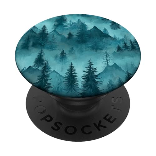 Kiefer Bergszene Blaugrün Wald Muster PopSockets Klebender PopGrip Kiefer Bergszene Blaugrün Wald Muster PopSockets Klebender PopGrip von Mountain Landscapes Forest