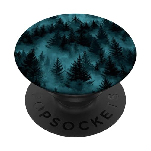 Kiefer Bergszene Blaugrün Wald Muster PopSockets Klebender PopGrip von Mountain Landscapes Forest