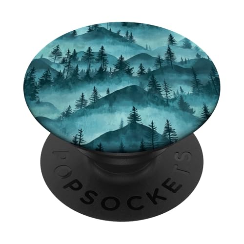 Kiefer Bergszene Blaugrün Wald Muster PopSockets Klebender PopGrip Kiefer Bergszene Blaugrün Wald Muster PopSockets Klebender PopGrip von Mountain Landscapes Forest