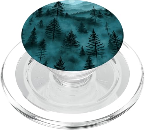 Kiefer Bergszene Blaugrün Wald Muster PopSockets PopGrip für MagSafe von Mountain Landscapes Forest