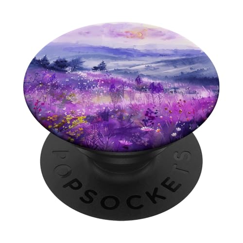 Lavendelblütenfeld, Violett PopSockets Klebender PopGrip Lavendelblütenfeld, Violett PopSockets Klebender PopGrip von Mountain Landscapes Forest