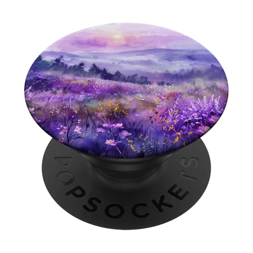 Lavendelblütenfeld, Violett PopSockets Klebender PopGrip Lavendelblütenfeld, Violett PopSockets Klebender PopGrip von Mountain Landscapes Forest