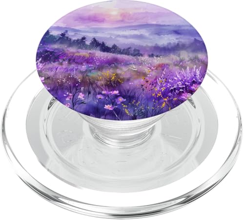 Lavendelblütenfeld, Violett PopSockets PopGrip für MagSafe Lavendelblütenfeld, Violett PopSockets PopGrip für MagSafe von Mountain Landscapes Forest