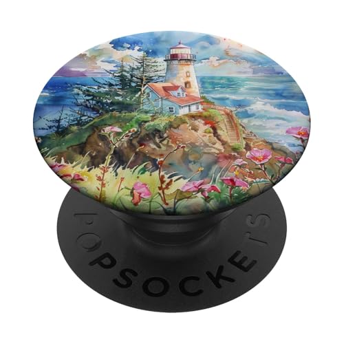 Leuchtturm Meer Ozean Urlaub PopSockets Klebender PopGrip Leuchtturm Meer Ozean Urlaub PopSockets Klebender PopGrip von Mountain Landscapes Forest