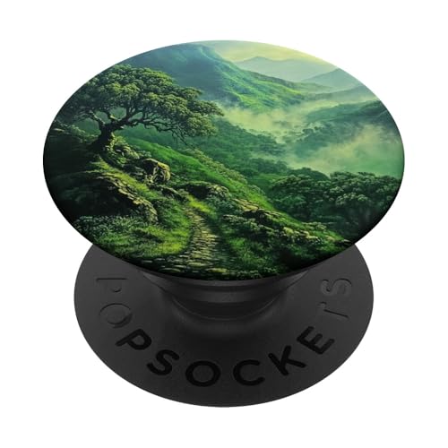 Natur Grün üppige Landschaft Berge PopSockets Klebender PopGrip Natur Grün üppige Landschaft Berge PopSockets Klebender PopGrip von Mountain Landscapes Forest
