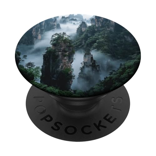 Nebliger Wald Berg PopSockets Klebender PopGrip Nebliger Wald Berg PopSockets Klebender PopGrip von Mountain Landscapes Forest