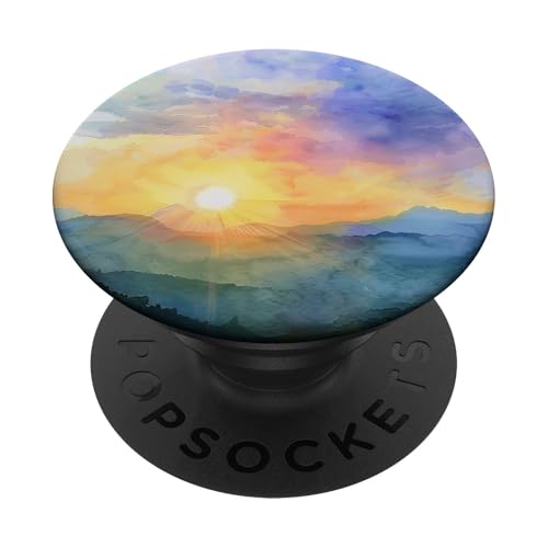 Sonnenuntergang Berge Landschaft Natur Kiefer Wald PopSockets Klebender PopGrip von Mountain Landscapes Forest