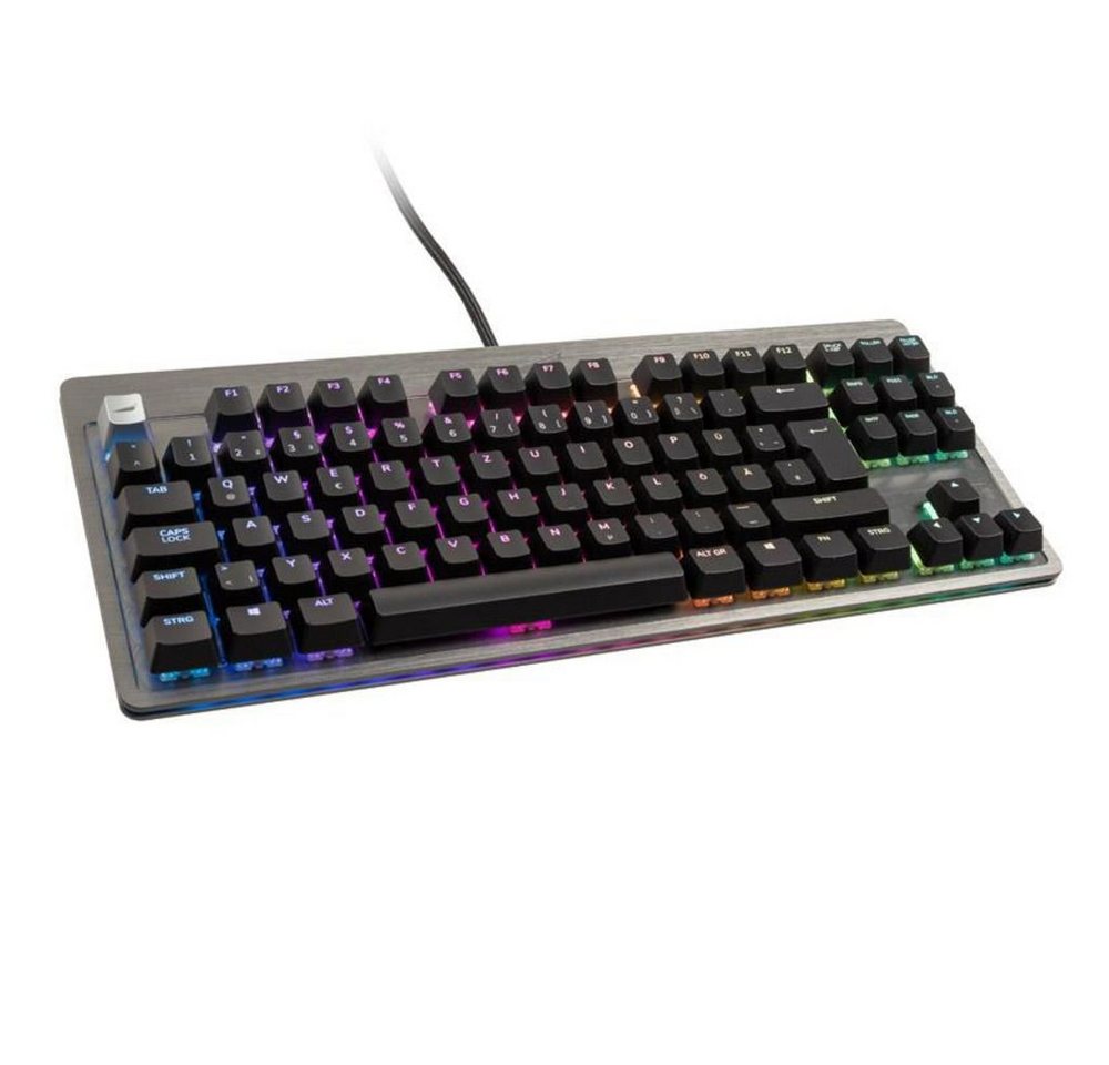 Mountain Everest Core TKL Tastatur MX Speed Silver Gaming-Tastatur (ISO Deutsches Layout RGB-LED-Beleuchtung silber grau) von Mountain
