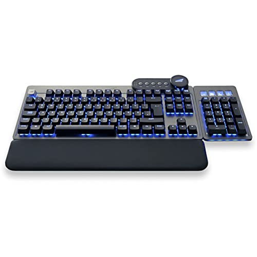 Mountain Everest Max (ISO-Layout) - anpassbare High-End mechanische Gaming-Tastatur mit Media-Dock, Display Keys, RGB-Beleuchtung hot-swapable Cherry MX Switches und modularem Numpad. von Mountain