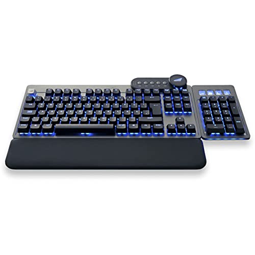Mountain Everest Max (ISO-Layout) - anpassbare High-End mechanische Gaming-Tastatur mit Media-Dock, Display Keys, RGB-Beleuchtung hot-swapable Cherry MX Switches und modularem Numpad. von Mountain