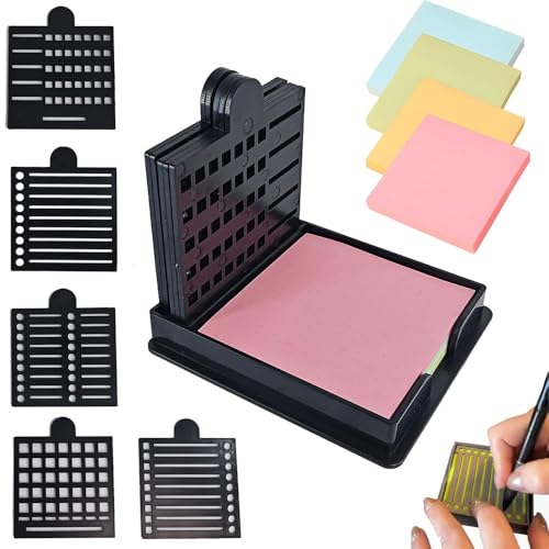 2025 Neue Sticky Note Schablone, Sticky Note Halter mit 5 Vorlagen Schwarz von Mounteps