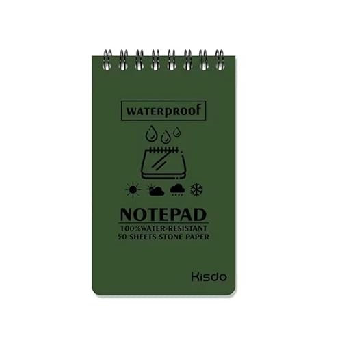 Mounteps 1/2X Alle Wetter Stein Papier wasserdicht Notepad Notebook Taschengröße für Outdoor (2, Grün) von Mounteps