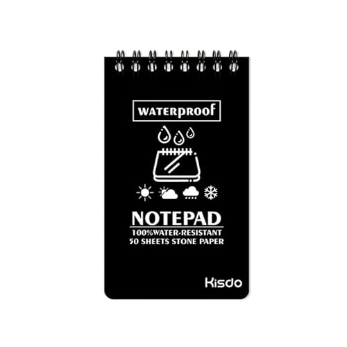 Mounteps 1/2X Alle Wetter Stein Papier wasserdicht Notepad Notebook Taschengröße für Outdoor (2, Schwarz) von Mounteps