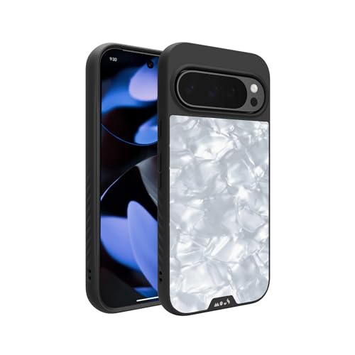 Mous Hülle für Google Pixel 9 Pro MagSafe Kompatibel Case - Limitless 5.0 - Weiße Acetat - Handyhülle Pixel 9 Pro - Schutzhuelle von Mous