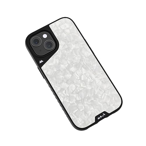 Mous Hülle für iPhone 15 Plus MagSafe Kompatibel Case - Limitless 5.0 - Silberne Perle - Handyhülle iPhone 15 Plus Case - Schutzhuelle von Mous