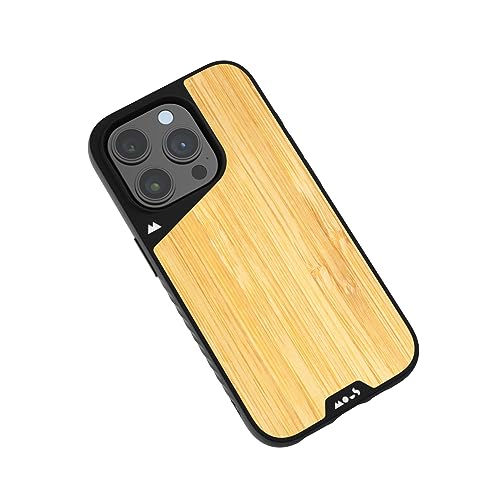 Mous Hülle für iPhone 15 Pro MagSafe Kompatibel Case - Limitless 5.0 - Bambus - Handyhülle iPhone 15 Pro Case - Schutzhuelle von Mous