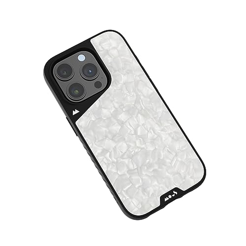 Mous Hülle für iPhone 15 Pro MagSafe Kompatibel Case - Limitless 5.0 - Weiße Acetat - Handyhülle iPhone 15 Pro Case - Schutzhuelle von Mous