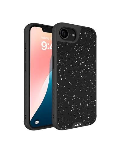 Mous Hülle für iPhone 16e MagSafe Kompatibel Case - Limitless 6.0 - Gesprenkelter schwarzer Stoff - Stoßfeste Handyhülle von Mous