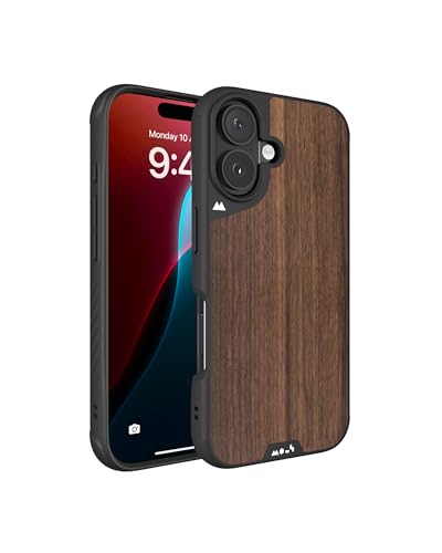Mous Hülle für iPhone 16 MagSafe Kompatibel Case - Limitless 6.0 - Walnuss - Stoßfeste Handyhülle von Mous