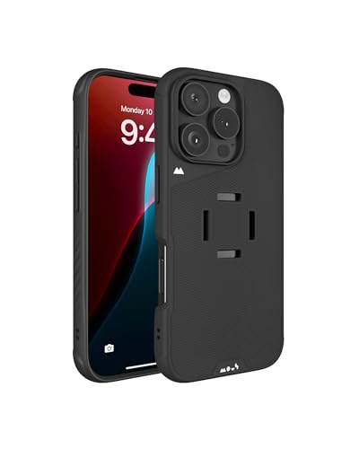 Mous IntraLock Handyhülle für iPhone 16 Pro - MagSafe kompatibel mit IntraLock-Technologie für mechanische Montage - Schwarz von Mous